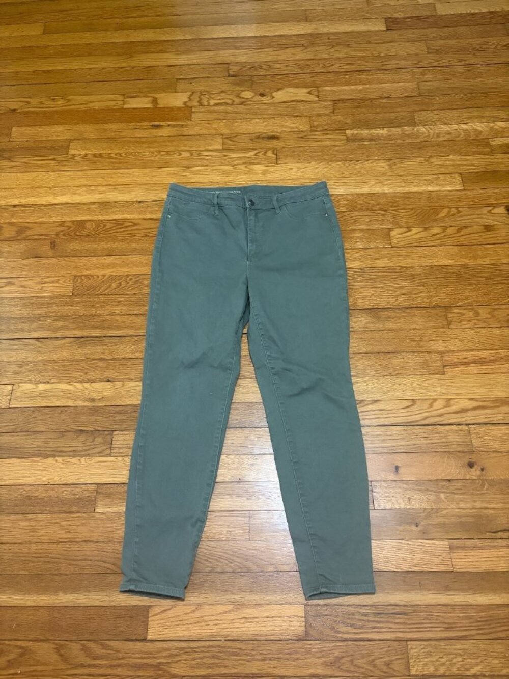 Talbots Flawless High-Waist Jegging Ankle Skinny Jeans Sz 12 Green Stretch Denim